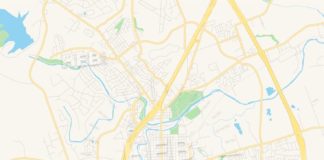 Travel infographic – Empty vector map of Georgetown, Texas, USA