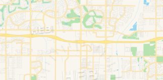 Travel infographic – Empty vector map of Goodyear, Arizona, USA