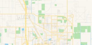 Travel infographic – Empty vector map of Harlingen, Texas, USA