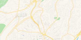 Travel infographic – Empty vector map of Hoover, Alabama, USA