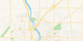 Travel infographic – Empty vector map of Idaho Falls, Idaho, USA