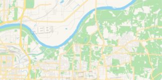 Travel infographic – Empty vector map of Independence, Missouri, USA