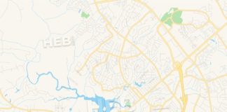 Travel infographic – Empty vector map of Jacksonville, North Carolina, USA