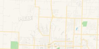 Travel infographic – Empty vector map of Joplin, Missouri, United States of America