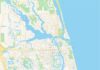 Travel infographic – Empty vector map of Jupiter, Florida, USA