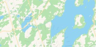 Travel infographic – Empty vector map of Kawartha Lakes, Ontario, Canada