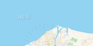 Travel infographic – Empty vector map of La Ceiba, Atlántida, Honduras