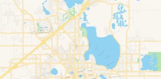 Travel infographic – Empty vector map of Lakeland, Florida, USA