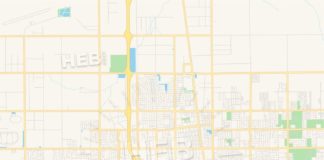 Travel infographic – Empty vector map of Lancaster, California, USA