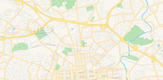 Travel infographic – Empty vector map of Lancaster, Pennsylvania, USA