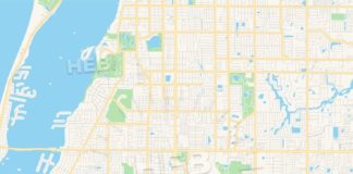Travel infographic – Empty vector map of Largo, Florida, USA