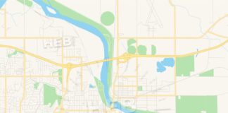 Travel infographic – Empty vector map of Lawrence, Kansas, USA
