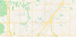 Travel infographic – Empty vector map of Lenexa, Kansas, United States of America