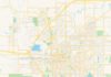 Travel infographic – Empty vector map of Lincoln, Nebraska, USA