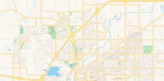 Travel infographic – Empty vector map of Lincoln, Nebraska, USA