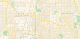 Travel infographic – Empty vector map of Long Beach, California, USA