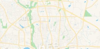 Travel infographic – Empty vector map of Longview, Texas, USA