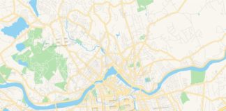 Travel infographic – Empty vector map of Lowell, Massachusetts, USA