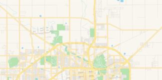 Travel infographic – Empty vector map of Lubbock, Texas, USA