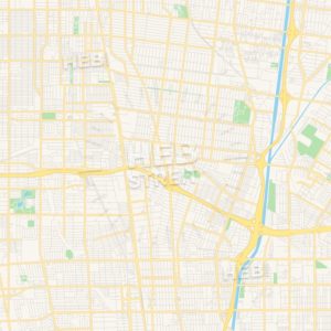 Travel Infographic - Empty Vector Map Of Lynwood, California, Usa 