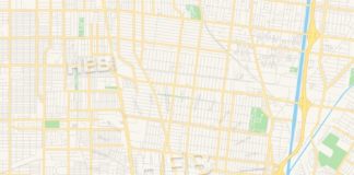 Travel infographic – Empty vector map of Lynwood, California, USA