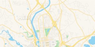 Travel infographic – Empty vector map of Manchester, New Hampshire, USA