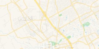 Travel infographic – Empty vector map of Mansfield, Texas, USA