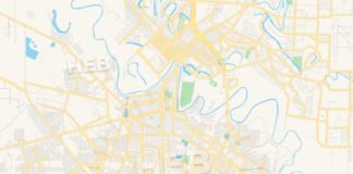 Travel infographic – Empty vector map of Matamoros, Tamaulipas, Mexico