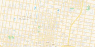 Travel infographic – Empty vector map of McAllen, Texas, USA