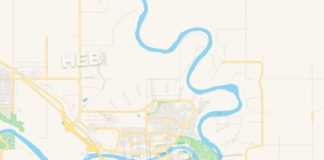 Travel infographic – Empty vector map of Medicine Hat, Alberta, Canada