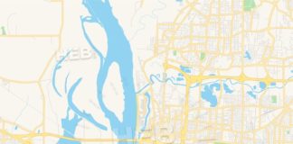 Travel infographic – Empty vector map of Memphis, Tennessee, USA