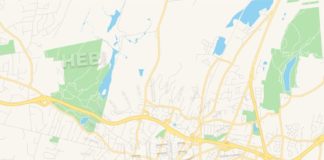 Travel infographic – Empty vector map of Meriden, Connecticut, USA