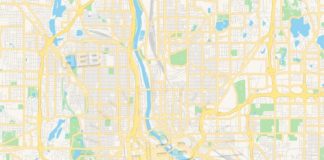 Travel infographic – Empty vector map of Minneapolis, Minnesota, USA