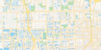 Travel infographic – Empty vector map of Miramar, Florida, USA
