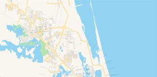 Travel infographic – Empty vector map of Miramar, Tamaulipas, Mexico