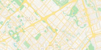 Travel infographic – Empty vector map of Mississauga, Ontario, Canada