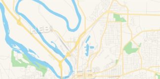 Travel infographic – Empty vector map of Montgomery, Alabama, USA