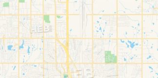 Travel infographic – Empty vector map of Moore, Oklahoma, USA