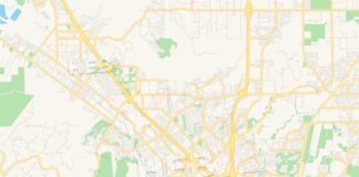 Travel infographic – Empty vector map of Murrieta, California, USA