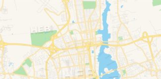 Travel infographic – Empty vector map of New Bedford, Massachusetts, USA