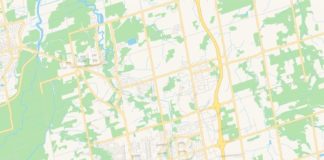 Travel infographic – Empty vector map of Newmarket, Ontario, Canada