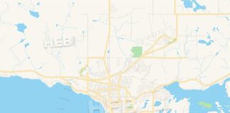 Travel infographic – Empty vector map of North Bay, Ontario, Canada