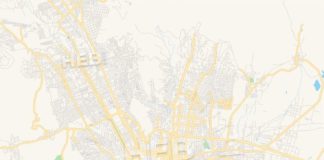 Travel infographic – Empty vector map of Oaxaca, Oaxaca, Mexico