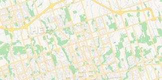 Travel infographic – Empty vector map of Oshawa, Ontario, Canada