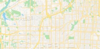 Travel infographic – Empty vector map of Overland Park, Kansas, USA