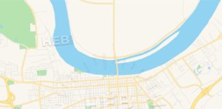 Travel infographic – Empty vector map of Owensboro, Kentucky, USA