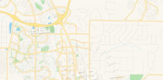 Travel infographic – Empty vector map of Parker, Colorado, United States of America