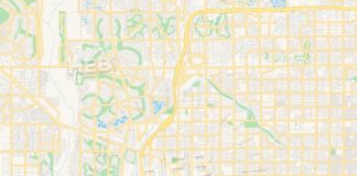 Travel infographic – Empty vector map of Peoria, Arizona, USA