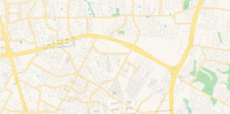 Travel infographic – Empty vector map of Pflugerville, Texas, USA