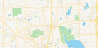 Travel infographic – Empty vector map of Plymouth, Minnesota, USA